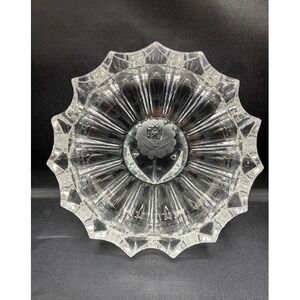 Crystal Ashtray‎ Vintage Style Etched Rose Floral & Star Design Home Decor